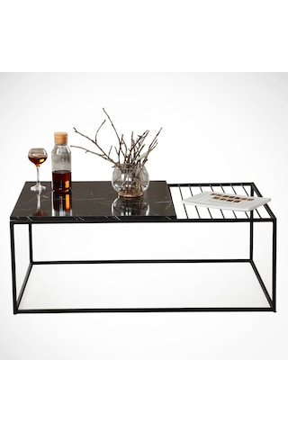 Zinus Siyah Mermer Orta Sehpa Metal & Orta Masa Royal/Metal Ayak