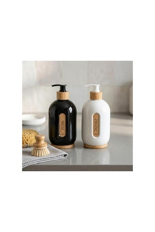 500 Ml Cam Sıvı Sabunluk, Bambu Pompalı Ve Şık Tasarım 12 Izgara