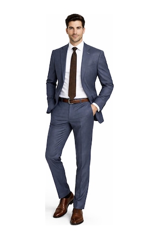 Suitmen Erkek Armürlü 4 Drop Çift Yırtmaçlı Takım Elbise Bgl-st05330 İndigo