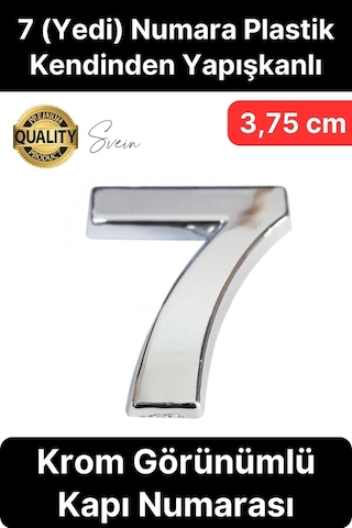 No 7 Kapı Numarası Kendinden Yapışkanlı Masa Dolap Plastik Ev Posta Kutusu Dış Mekan Daire 3,75 Cm
