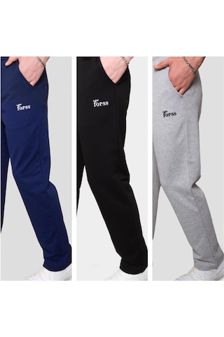 Newforss Frs-2509x3 Unisex Eşofman Altı 3'lü Paket Çok Renkli