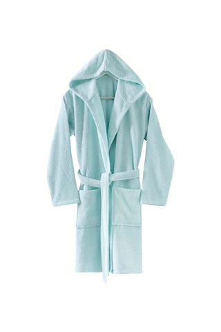 Menderes Home Cotton Collection Bukle Large Kapşonlu Bornoz Düz Mint