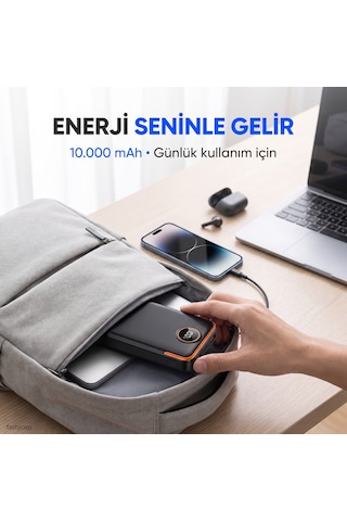Buradabulabilirsin Snp-3012 10.000 Mah Lcd Ekran Dahili Kablolu 22.5w Hızlı Şarj Powerbank Bbz Çok Renkli