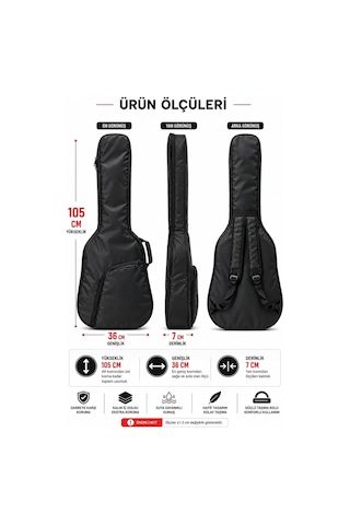 Yankı Egc-37bk Siyah Elektro Gitar Kılıfı Kalın Pedli Suya Dayanıklı Softcase - 9031328983738