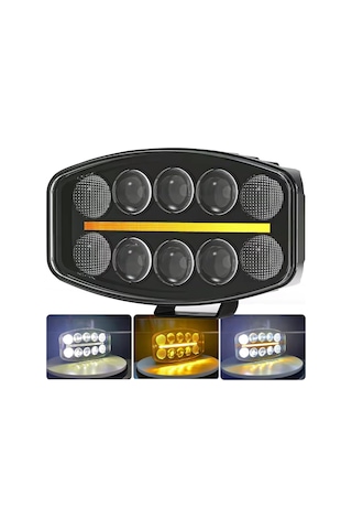 Sparkle 10" Beyaz Turuncu Led Spot Projektör + Drl Çalışma Lambası Yardımcı Sürüş Işık Barları Tır Kamyon Araç Kaput Tampon Tavan Çatı Işıkları Off Ro