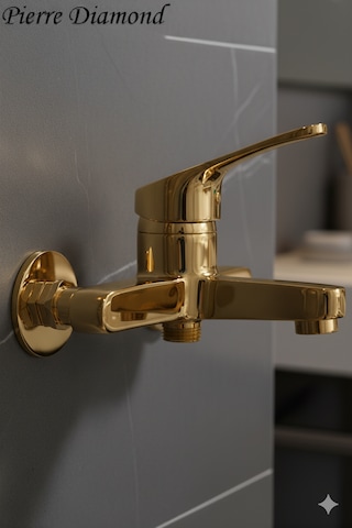 56623 Banyo Bataryası Duş Musluğu Musluk Armatür Siyah Beyaz Krom Gold Gold