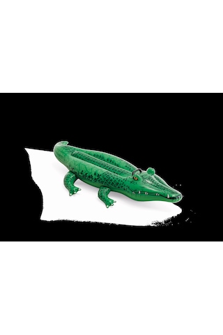 Küçük Timsah Figürlü Tırabzanlı Şişme Deniz Yatağı Çok Renkli