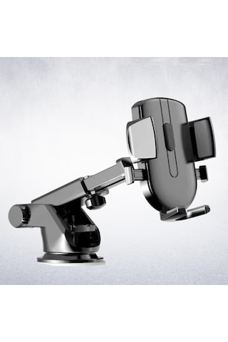 Polham Güçlü Vantuzlu Araç İçi Cam Ve Torpido Üstü Telefon Tutucu, Uzayabilen, Ergonomik 360 Derece Dönebilen
