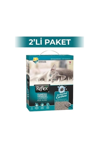 Reflex Aktif Karbonlu Süper Hızlı Topaklanan Kedi Kumu 6 Lt 2 Adet