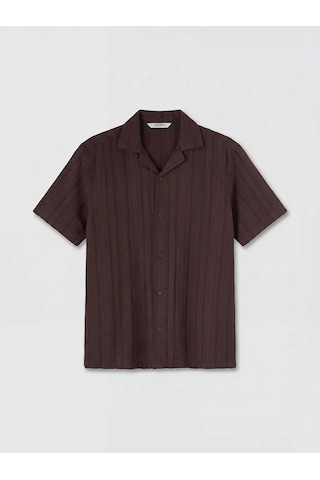 Lc Waikiki Mürdüm Regular Fit Dokulu Erkek Gömlek