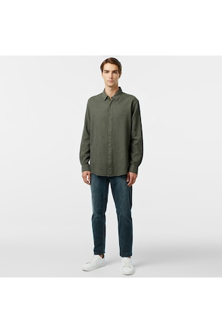 Nautica Erkek Yeşil Classic Fit Gömlek Düz W47402t Yeşil