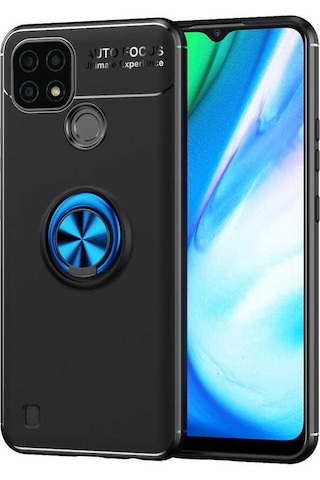 Goocamp Realme C25 Kılıf Ravel Silikon Kapak - Siyah-kırmızı Siyah-kırmızı