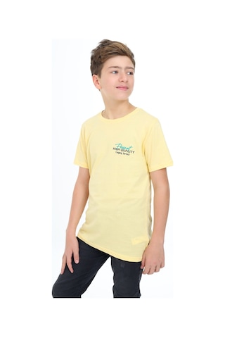 Toontoy Kids Toontoy Erkek Çocuk Present Baskılı Tişört Sarı