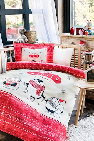 Özdilek Winter Friend Kışlık Flanel Bebek Nevresim Takımı Kırmızı