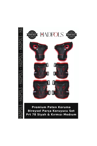 Premium Paten Koruma Bireysel Parça Koruyucu Set Prt 78 Siyah & Kırmızı Medıum Siyah - Kırmızı