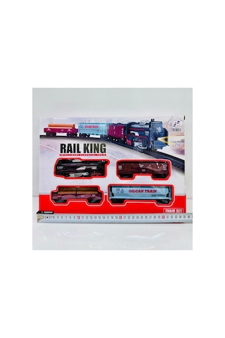 Oyuncak 14 Parça Farları Yanabilen 1 Metre Raylı Sesli Ve Işıklı Tren Seti Piller Hediye