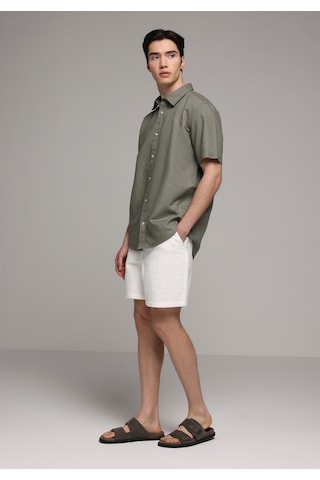 Colin's Colins Regular Fit Shirt Neck Düz Erkek Yeşil Uzun Kol Gömlek Cl1080097 Q1.v2 Kha Haki