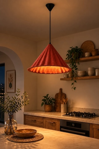 Modern Premium Bohem Kırmızı Sarkıt Avizesi 50 Cm Mutfak Salon Oturma Odası Şık Modelleri E27 Duy Diğer