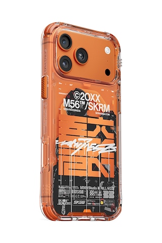 Apple Uyumlu iPhone 17 Pro Max Kılıf Skinarma M safe Şarj Özellikli Iml Baskılı X M56 Kapak Turuncu