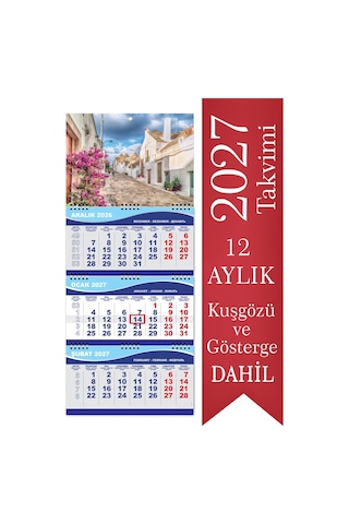 2027 Orta Boy Gemici Takvimi Denizci Duvar Takvimi 31x70 CM