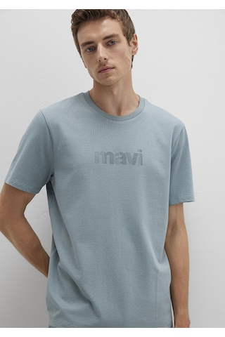 Mavi - Mavi Logo Baskılı Mavi Tişört 0612936-70118 Mavi