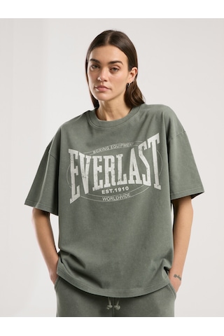 Everlast Authentic Boxing Wmn Oversize Haki Kadın Tişört Haki