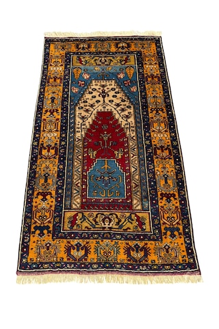 El Dokuma Sıfır Yahyalı Halısı 105x185 Özel Model Yün Namazlık