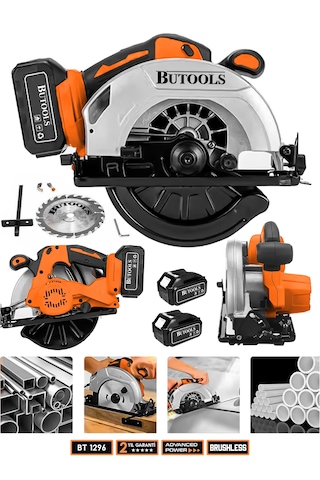 Butools ST-30 Turuncu 21V Platinum Akülü Çelik Şanzuman Şarjlı Ahşap Sunta Ağaç Kesme Makinesi Daire Testere