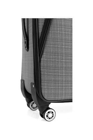 Orta Boy 4 Teker Kumaş Valiz Gri 1081 Gri