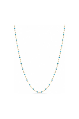 Botto 1 Mavi Mineli 45 Cm 925 Ayar Gümüş Kadın Kolye - Ms4066 Altın