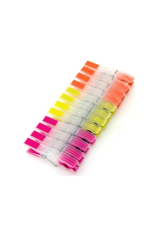 12'li Silikon Mandal Çamaşır Mandalı İz Yapmaz Mandal Yaylı Mandal İz Bırakmaz Mandal Paslanmaz Renkli