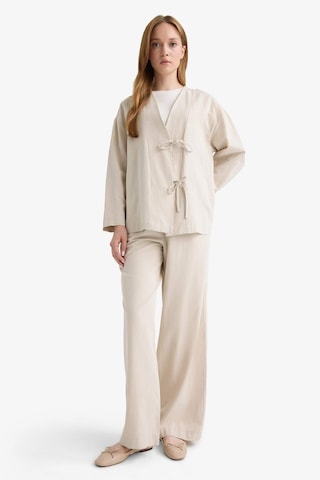 Defacto Regular Fit V Yaka Keten Karışımlı Kimono F7958ax25aubg702 Bej