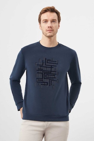 Morven Erkek Lacivert Trend Bisiklet Yaka Sweat-shirt 25ks063002200 Lacivert Lacivert