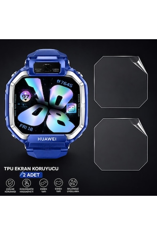 Huawei Watch Kids X1 İle Uyumlu Ekran Koruyucu Tpu, Tam Kaplayan Akıllı Saat Koruması 2 Adet, Çizilmeye Dayanıklı Şeffaf Koruma