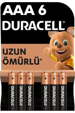 Duracell Alkalin AAA İnce Kalem Piller 1.5 V LR03/MN2400 6’lı