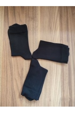 Omelf Yumuşacık Pamuklu 3'lü Kadın Çorap Siyah