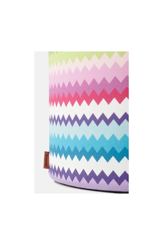 Missoni Riverbero Zigzag Keten Canvas Italyan Tasarımı Lüks Puf Yuvarlak Puflar Çok Renkli 40 X 30 Cm