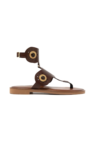 148 Brown Sandalet Kadın 21075 Myconian 2025 Greek Sandal Kahverengi