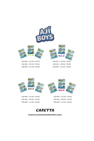 Caretta Aji Boys 4x 150 Mt Pink İp Misina 0,02mm Caretta Aji Boys 4x 150 Mt Pink İp Misina 0,02mm