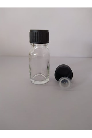 10Ml Cam Şeffaf Şişe Düz Kapak Kör Tıpalı (10 Adet)