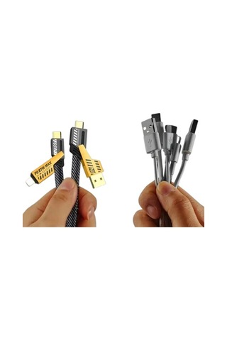 4'ü 1 Arada Metal Hızlı Veri Kablosu 65w Güç 27w İphone Desteği 480mbps Aktarım