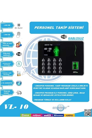 Wifi İle Bağlantı Parmak İzi Personel Takip Sistemi Program Dahil
