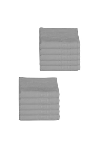 10 Lu Otel Ayak Havlusu Bukle Ayak İzli 50x70 Cm Renkli 16/2 Avs 250 Gr Gri