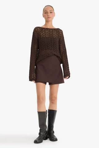 Defacto Yüksek Bel Şort Etek F8310ax25aubn340 Kahve