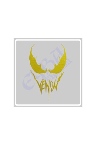 Venom Araba, Motorsiklet, Kask, Laptop,cam Sticker 16x12 Cm Venom Yazılı Gold