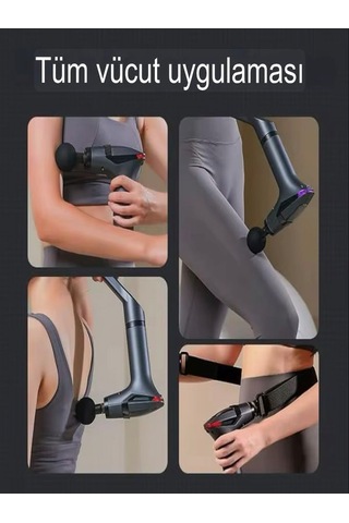 Deanb Aktüel Şarjlı Taşınabilir 3in1 Fonksiyonel Titreşimli Masaj Aleti Siyah