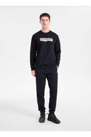 National Geographic N6wm-swt4077 Siyah Erkek Bisiklet Yaka Örme Sweatshirt