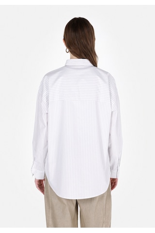 Colin's Colins Regular Fit Shirt Neck Çizgili Kadın Beyaz Uzun Kol Gömlek Cl1073325 Cl1073325 Q1.v1 Wht Beyaz