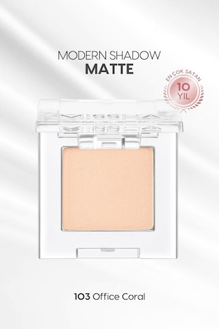 Yumuşak Dokulu, Dökülme Yapmayan Mat Tekli Göz Farı Modern Shadow Matte 103 Office Coral 103 Office Coral