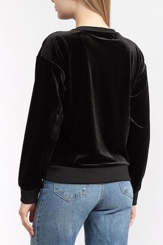 Armani Exchange Armani Baskılı Kadife Kadın Sweat Siyah